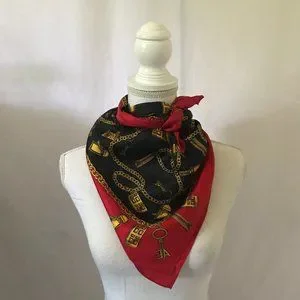 Foulard Vintage Elizabeth Arden En Soie - 90x90cm - Multicolore - Occasion Très Bon état